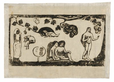 Women, Animals, and Foliage, from the Suite of Late Wood-Block Prints by Paul Gauguin