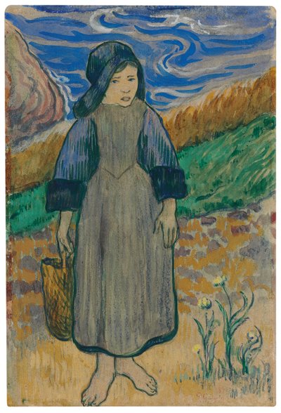 Young Breton Girl by the Sea, 1889 by Paul Gauguin
