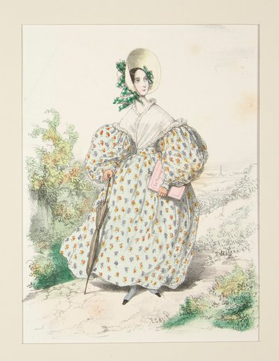 In the Countryside. July 1835. Jacona Dress by Paul Gavarni