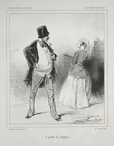 Parisian Nonsense: Within Reach of the Opera Glass by Paul Gavarni