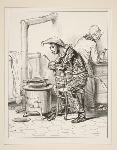 Advance me a hundred sous, mom... by Paul Gavarni
