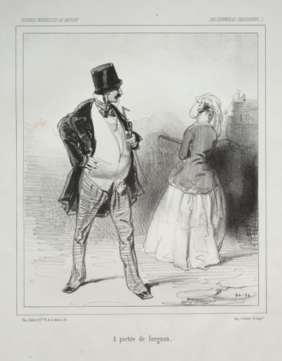 Parisian Nonsense: Within Reach of the Opera Glass by Paul Gavarni
