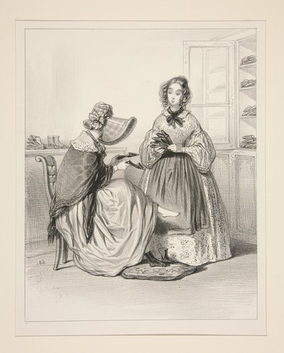 Female Shoemaker. by Paul Gavarni