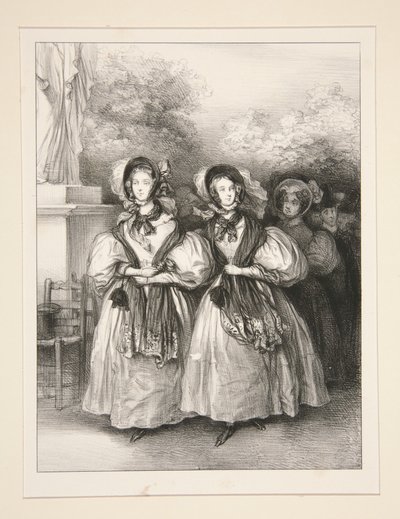 Two Sisters by Paul Gavarni