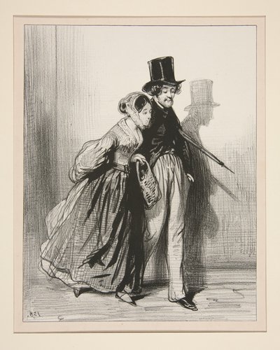 Eugene and His Little Girl. by Paul Gavarni
