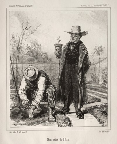 Deeds and Gestures of the Owner by Paul Gavarni