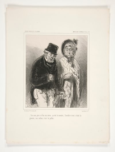My Late Father and My Late Mother by Paul Gavarni