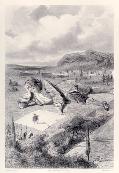 Gulliver Has an Audience with the Emperor of Lilliput, from French Edition of Gulliver