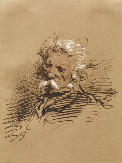 Head of an Old Man by Paul Gavarni