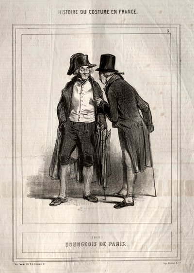 History of Costume in France: Bourgeois of Paris by Paul Gavarni