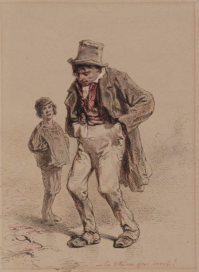 Intoxicated Man and Boy by Paul Gavarni