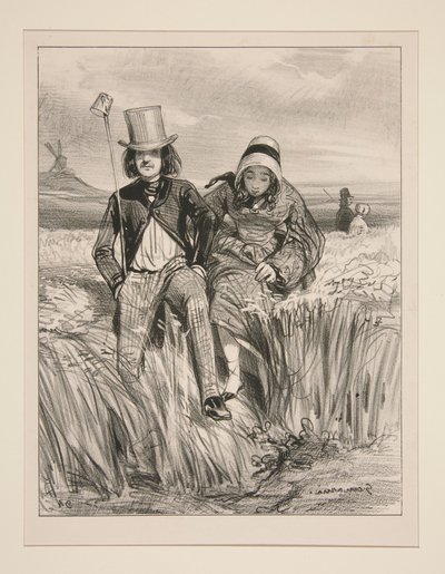 Is Lambertier with Caroline? by Paul Gavarni