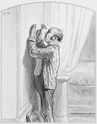 The portrait of the Prima Donna, Plate 4 from Les Toquades by Paul Gavarni