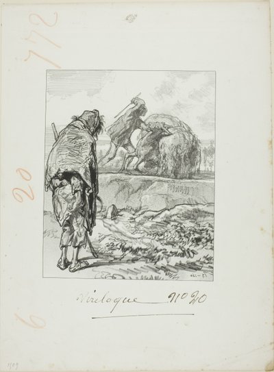Les Propos de Thomas Vireloque: Michael Paying Wages to His Servant (Beating Him) by Paul Gavarni