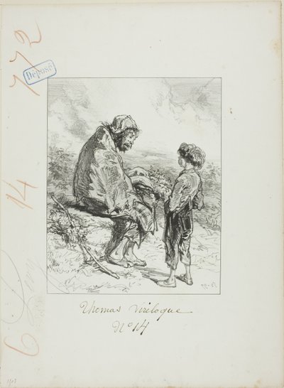 Les Propos de Thomas Vireloque: Not taught anything?-yet stupid already by Paul Gavarni