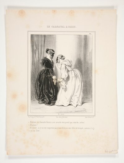 Madam, an Honest Woman Has Her Lovers (sic), and Does Not Take Those of Others! by Paul Gavarni