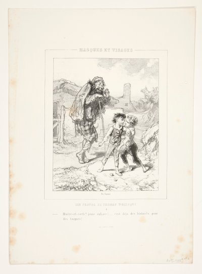 Misery and Mercy! Young Childhood! by Paul Gavarni