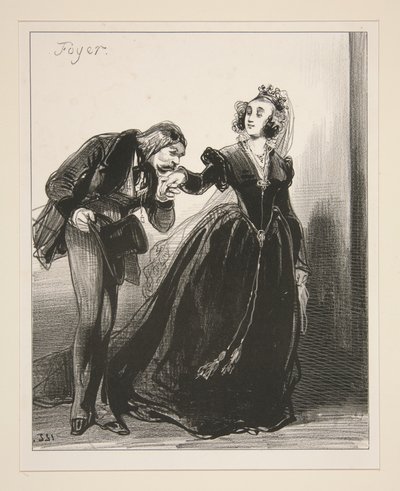 Will You Do Us the Honor of Kissing Our Hand?... by Paul Gavarni