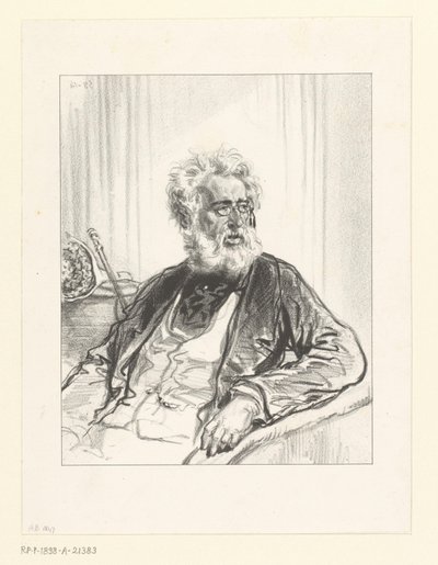 Old Man with White Beard and Glasses by Paul Gavarni