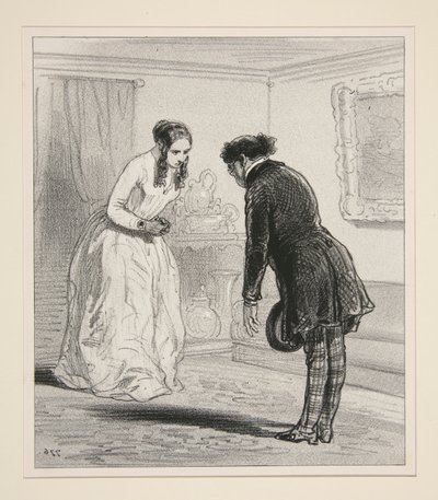 Pardon, Beautiful Lady, If I Believed I Had Acquired Some Rights to Your Gratitude by Paul Gavarni