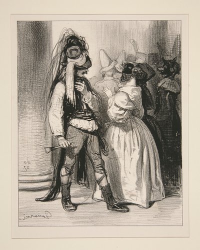 Poor Elvire, Swept Away by the Waves of the Musard Ball by Paul Gavarni
