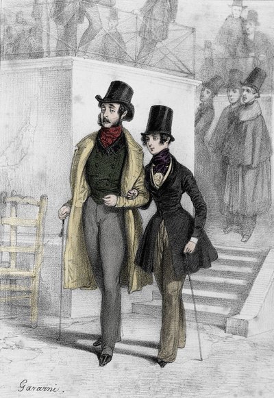 Portrait of the writer George Sand. Drawing by Paul Gavarni by Paul Gavarni