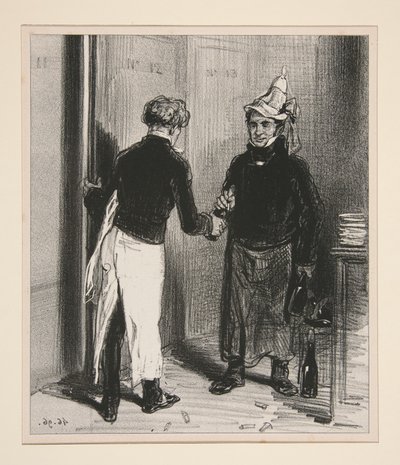 For Two Dominos, One Black and One White, Who Had to Explain Themselves about a Gentleman... by Paul Gavarni