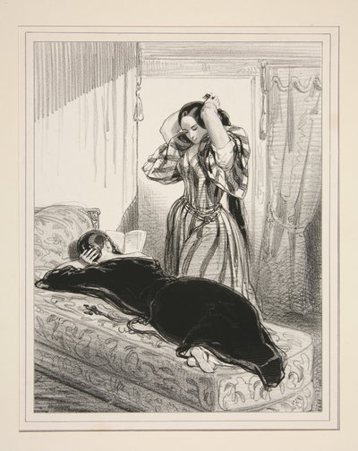 What are you reading there? - "The Merit of Women." by Paul Gavarni