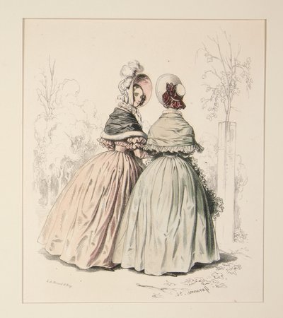 Dress in Irish Poplin and Satin Levantine by Paul Gavarni