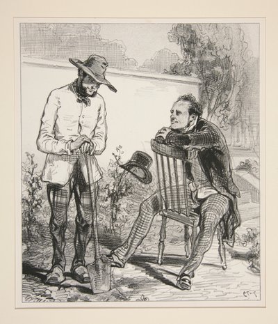 Listening to the Day of a Financier to Earn That of a Farmer... by Paul Gavarni