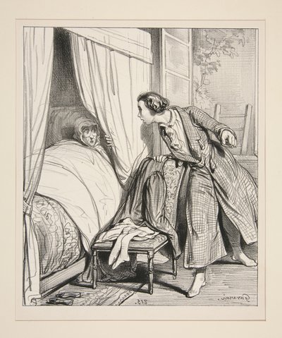 Mistaking the Window While Looking for the Niece and Ending Up with the Aunt. by Paul Gavarni