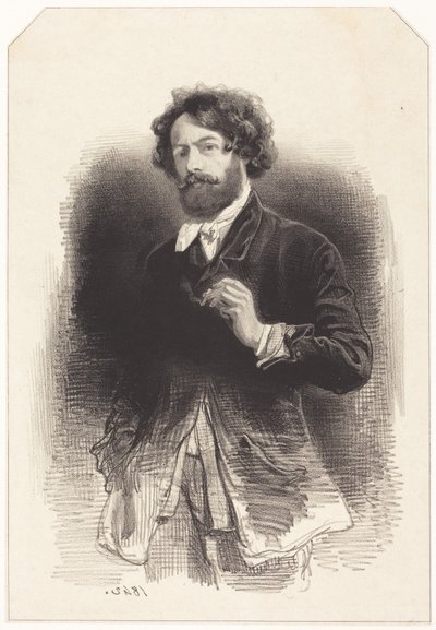 Self-Portrait with a Cigarette by Paul Gavarni