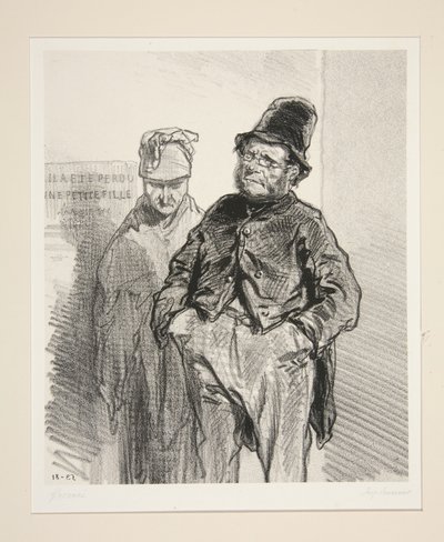 Sevigne and His Wife Take the Children in Weaning by Paul Gavarni