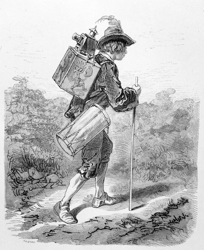 Shower of images on the way by Gavarni (engraving) by Paul Gavarni