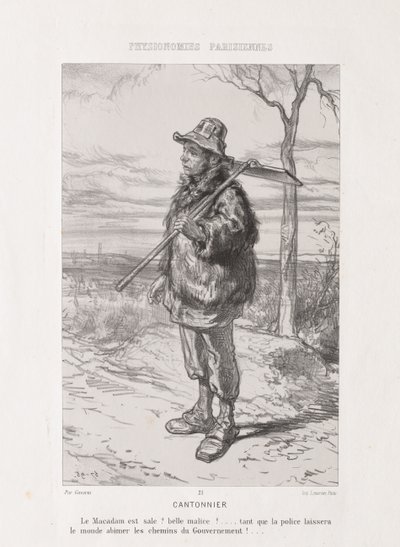 Parisian Physiognomy: Street Sweeper by Paul Gavarni
