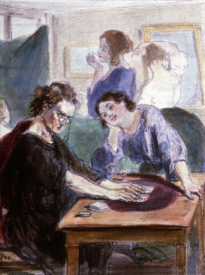 The Old Lorettes, Fortune Teller in Paris, Mid 19th Century by Paul Gavarni