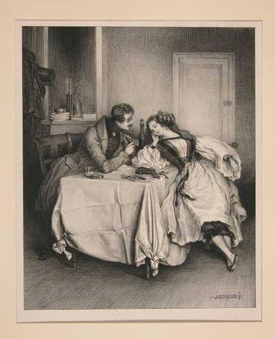 A Private Room at Petron by Paul Gavarni