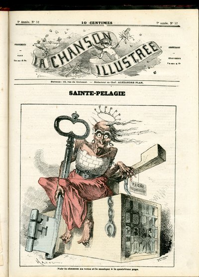 La Chanson illustree (magazine), number 52, Satirical in Colors: Sainte Pelagie - Republican, Prisons, Sainte Pelagie - Illustration by Hadol by Paul Hadol