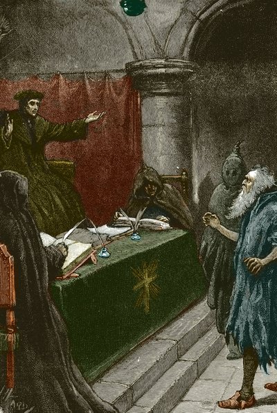 Inquisition and Expulsion of the Jews of Spain: a Spanish Jew before the Grand Inquisitor around 1492 (Illustration by Paul Hardy 1891) by Paul Hardy