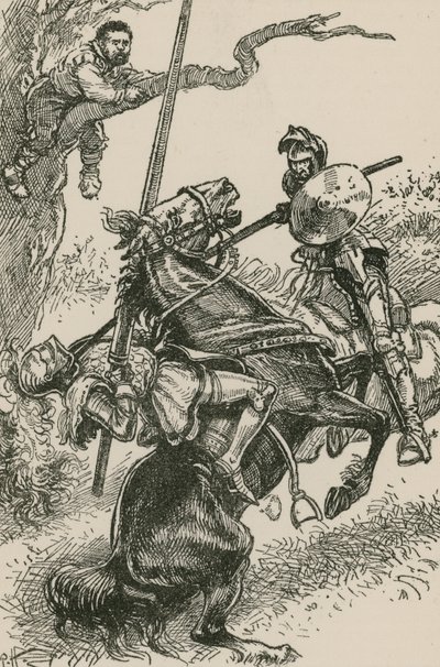 The Knight of the Mirrors was Hurried, in Spite of Himself, Over His Horse