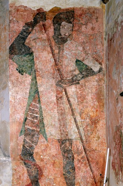 Wall Painting of St George in the Chapel, Farleigh Hungerford Castle, Somerset by Paul Highnam