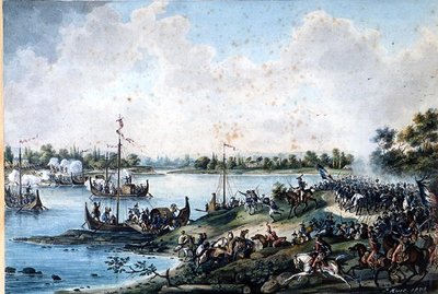 Crossing the Po at Piacenza by Paul Huet