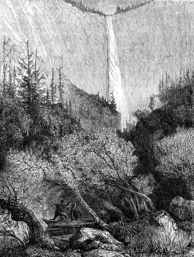 Waterfall, Yosemite National Park, California by Paul Huet