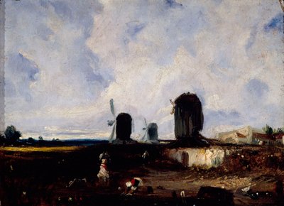 Windmills on the Plains of Montrouge by Paul Huet