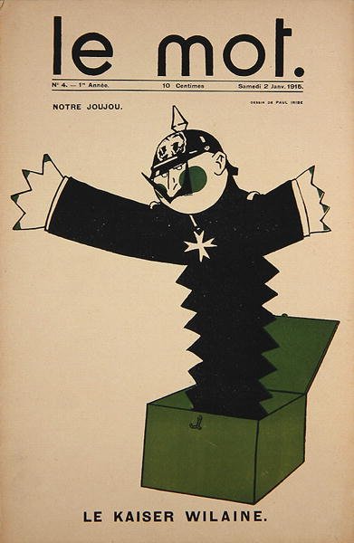 Notre Joujou, Le Kaiser Wilaine, front cover of Le Mot, 2 January 1915 by Paul Iribe
