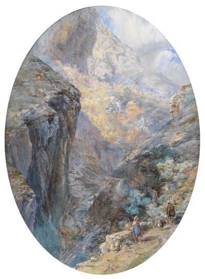 Near Amalfi, La Vallée des Moulins, 1864 by Paul Jacob Naftel