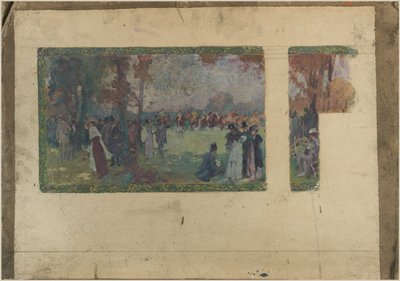 Sketch for Saint-Ouen town hall: The Saint-Ouen Hippodrome, 4th quarter 19th century by Paul Jean Gervais