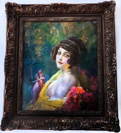 Woman with an Antique Headdress by Paul Jean Gervais