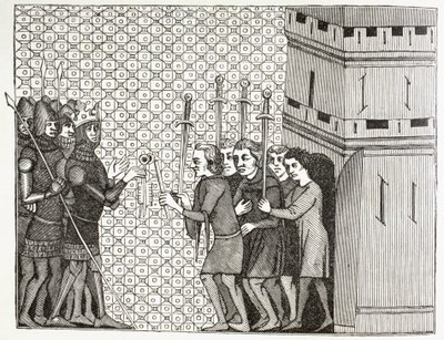 After the Capture of a Town in the 14th Century (after a 14th century miniature in Histoire du Monde) by Paul Lacroix
