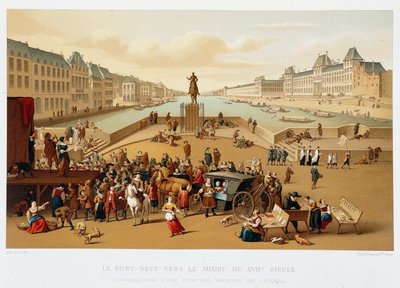 Le Pont Neuf Towards the Middle of the 17th Century, 17th Century - Institutions: Usages et Costumes, France 1590-1700 by Paul Lacroix